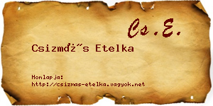 Csizmás Etelka névjegykártya